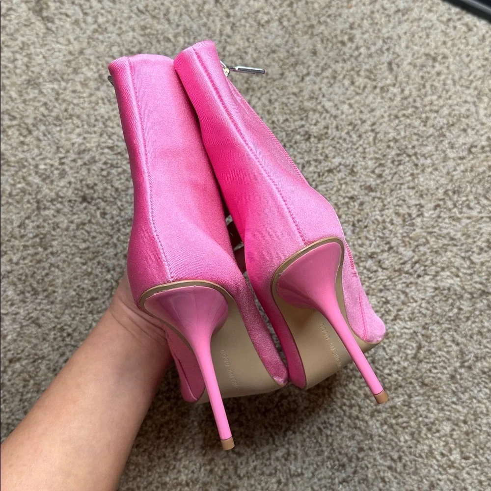 NIB Good American Pink Booties Size 9 - Picture 5 of 9